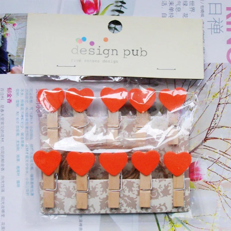 50 sztuk drewnianych klipsów Love Heart Pegs DIY Cute Wedding Decoration Craft Clothespin Holiday Decorations