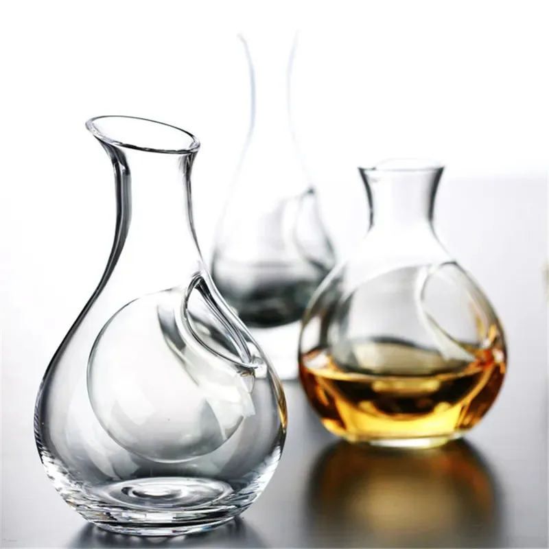 

Japanese Clear Crystal Ice Jug Lead Free Glass Wine Bottle Bar Whiskey Flask Sake Beer Cooler Wine Dispenser Carafe Decanter