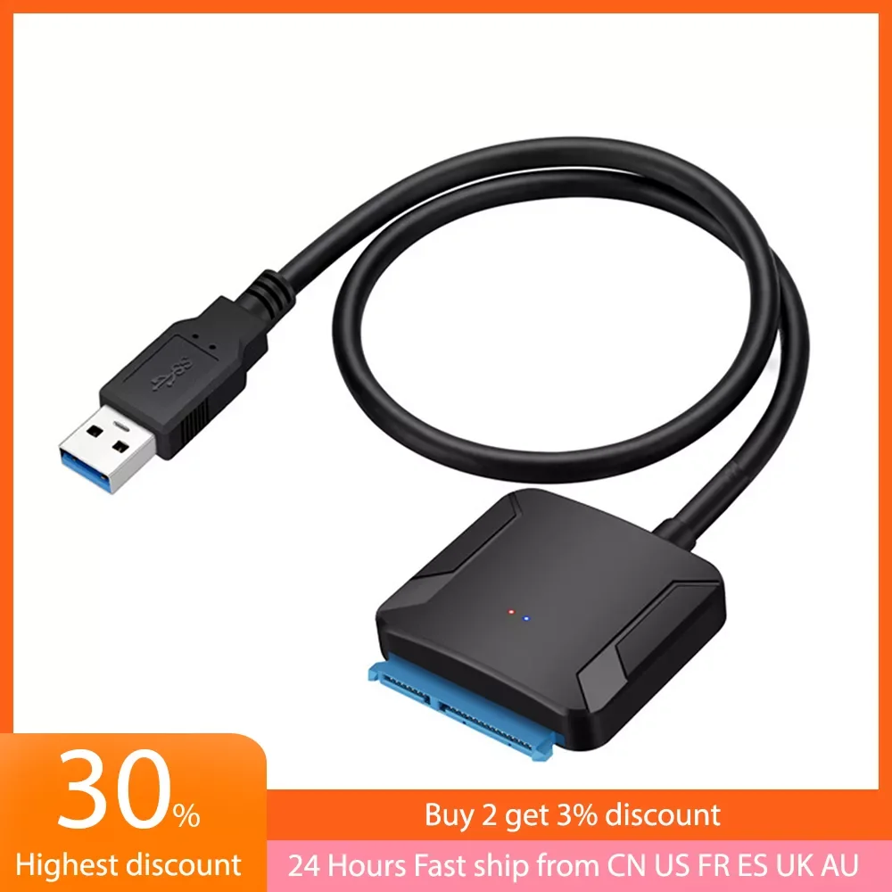 

Переходник с USB 3,0 на SATA 3, переходник с SATA на USB, кабели с поддержкой 2,5/3,5 дюйма, внешний адаптер для жесткого диска, SSD, жесткого диска