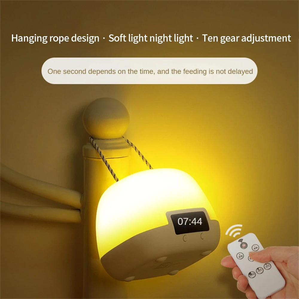 

Clock Bedroom Bedside Lamp Creative Portable Desk Lamp Convenient Remote Control Small Night Light Multifunctional Table Lamp