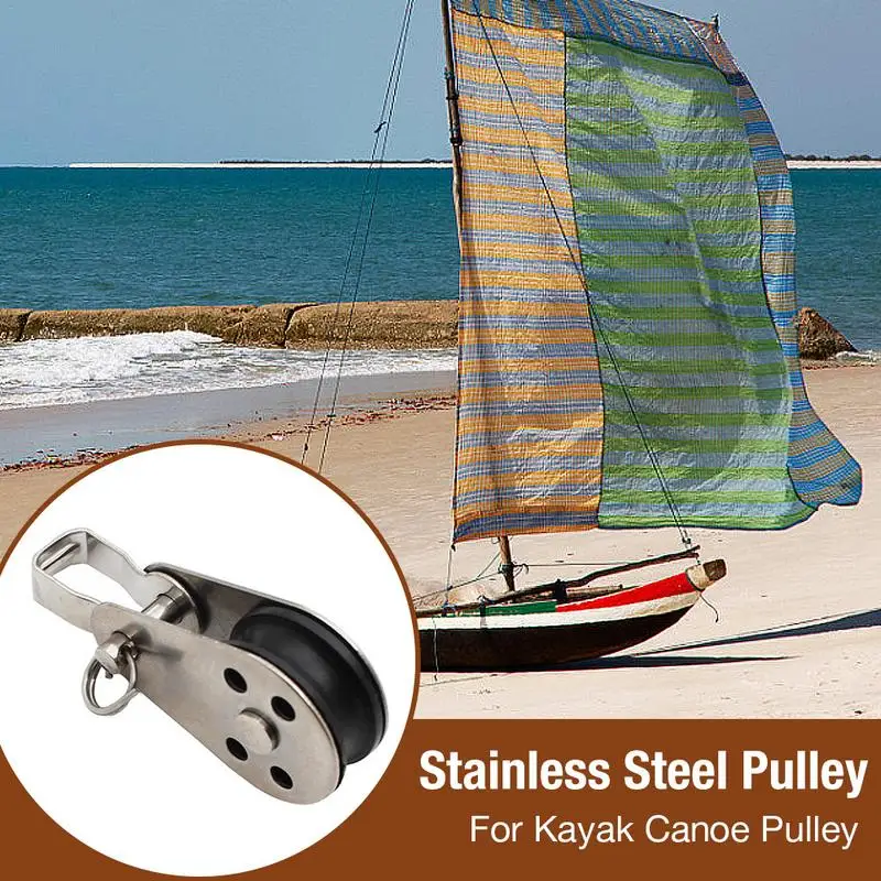 

Stainless Steel 316 Pulley Blocks Rope Runner Kayak Boat Accessories Canoe Anchor Trolley Kit Rope Tool Accessories