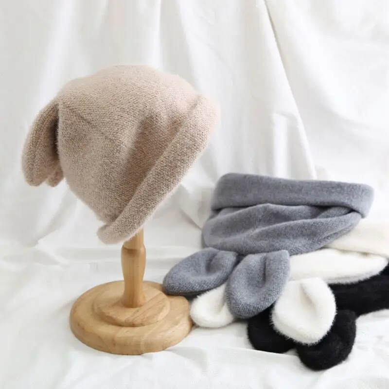 

Rabbit Ears Knitted Wool Hat Love Boy Hat Niche Design Personality Fashion Hat Men Women Cute Warm Autumn and Winter Tide Hat