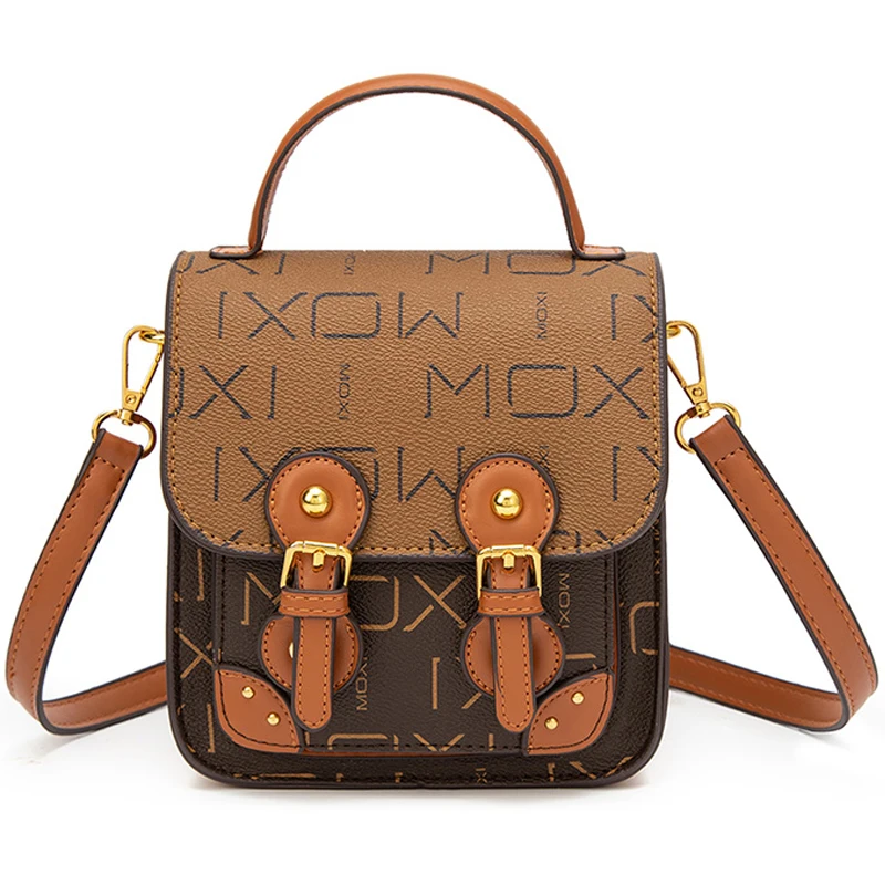 

Elegant Vintage Printed Small Square Bag New High Quality PU One Shoulder Bag Famous Women's Small Brand Designer Crossbody Bags