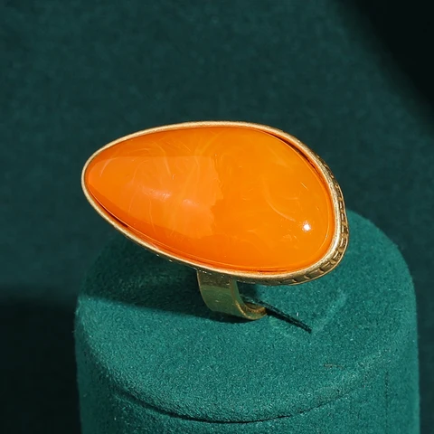 LOVE GREEN LIVE GREEN Винтажные кольца с оранжевой глазурью