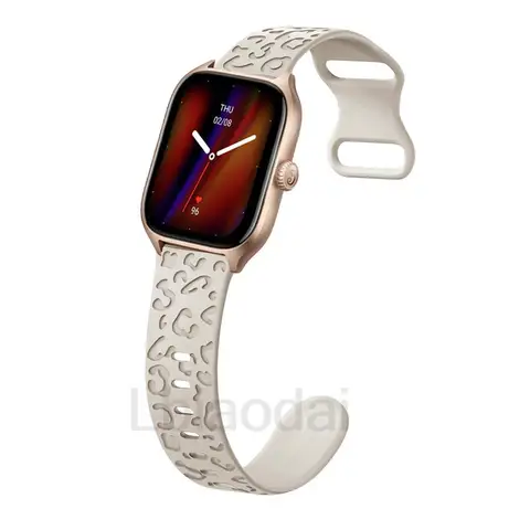 Ремешок с гравировкой для Amazfit GTS 4/2/2e Mini/3/bip 6/5/u/pro/Leopard, силиконовый браслет Correa, huawei gt 5 4 3 2 2e, 20 мм, ремешок для часов