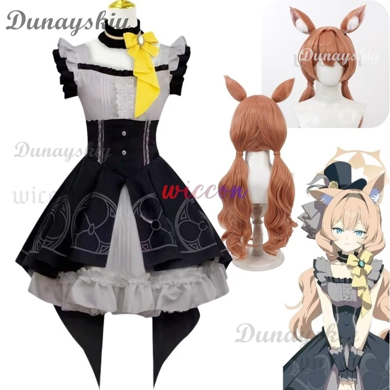 Аниме игра синий архив Iochi Mari косплей костюм женское платье для девочек парик