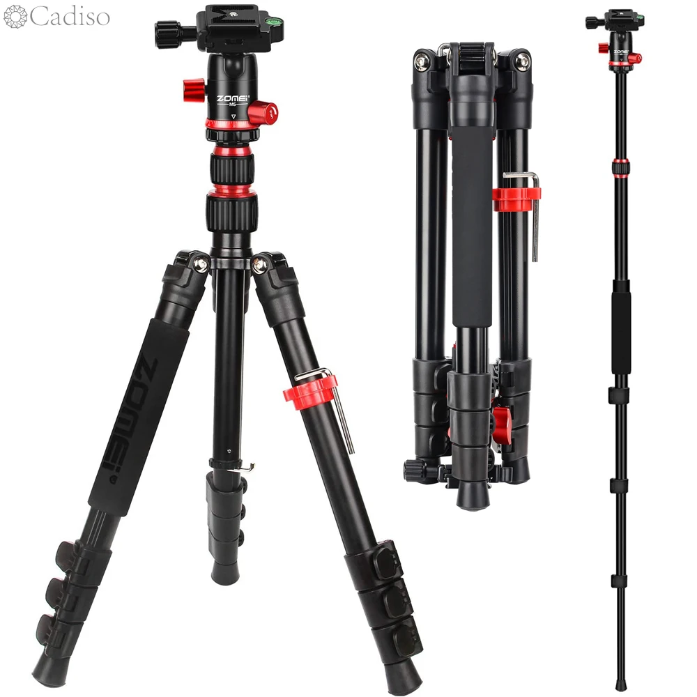 

Cadiso M5 Professional Photo Camera Mount Tripod Travel Overhead Tripod Monopod with Ball Head for Smartphone DSLR Cameras