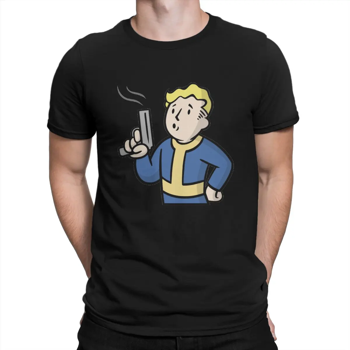 

Футболка мужская Fallout Vault Game, креативная тенниска из чистого хлопка с круглым вырезом, отличительный подарок, одежда, топы