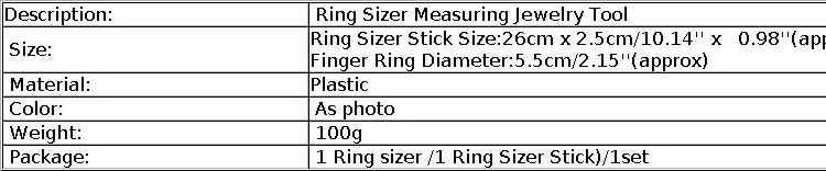 Jewellery Tools Ring Size Mandrel Stick Finger Gauge Ring Sizer Measuring Jewelry Tool Set Ring Size Fashion Jewellery Tools