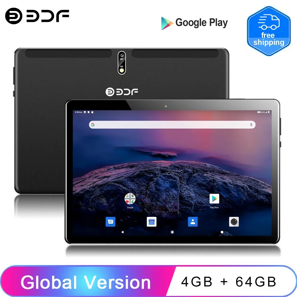 New 10.1 Inch Tablet PC Android 10 Octa Core 4GB RAM 64GB ROM 4G Network Dual SIM Cards Google Play Bluetooth WiFi Tablette