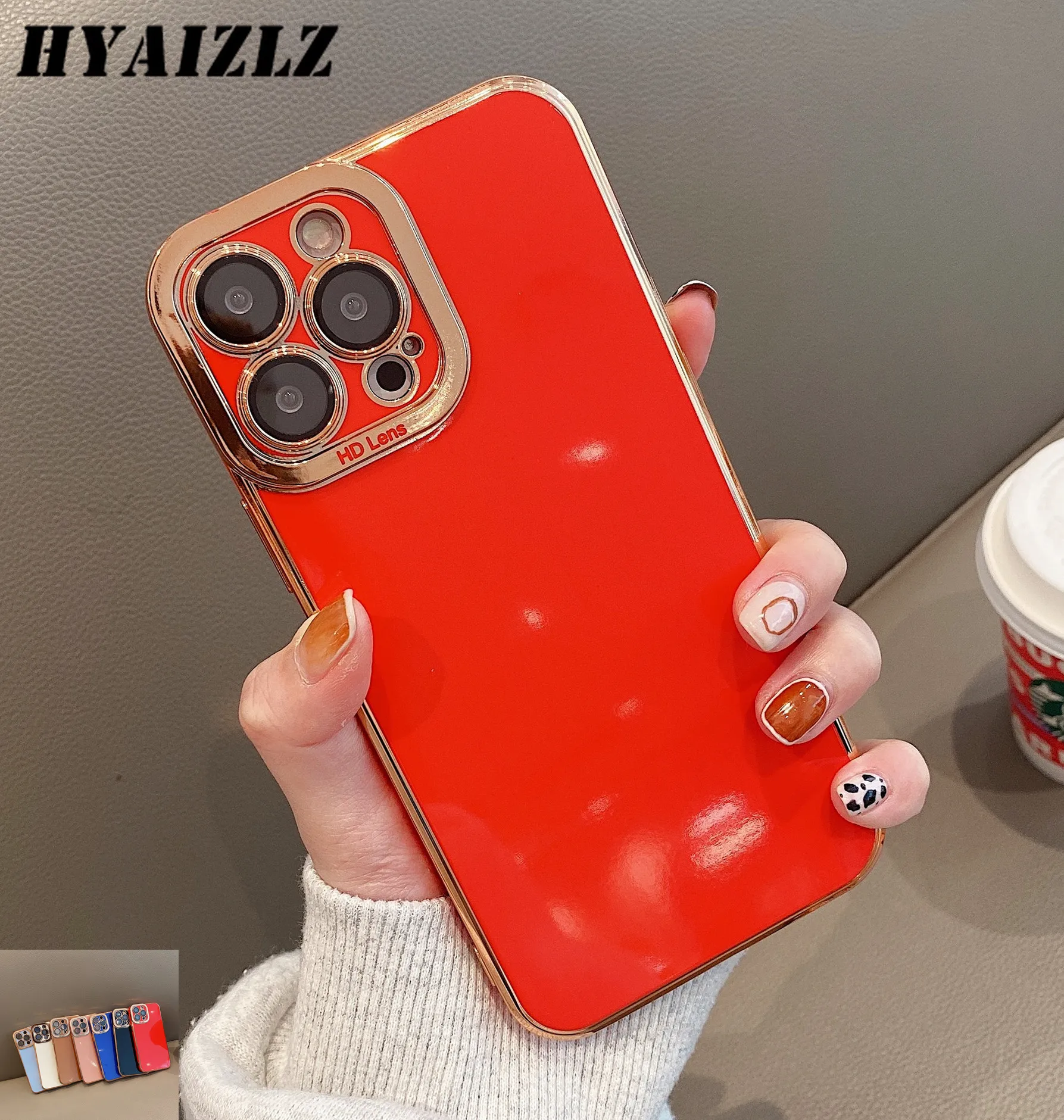 

Luxury Plain Electroplate Case for iPhone 13 Pro Max 11 12 Back Cover with Integrated Lens Protective Film Shockproof Soft Capa