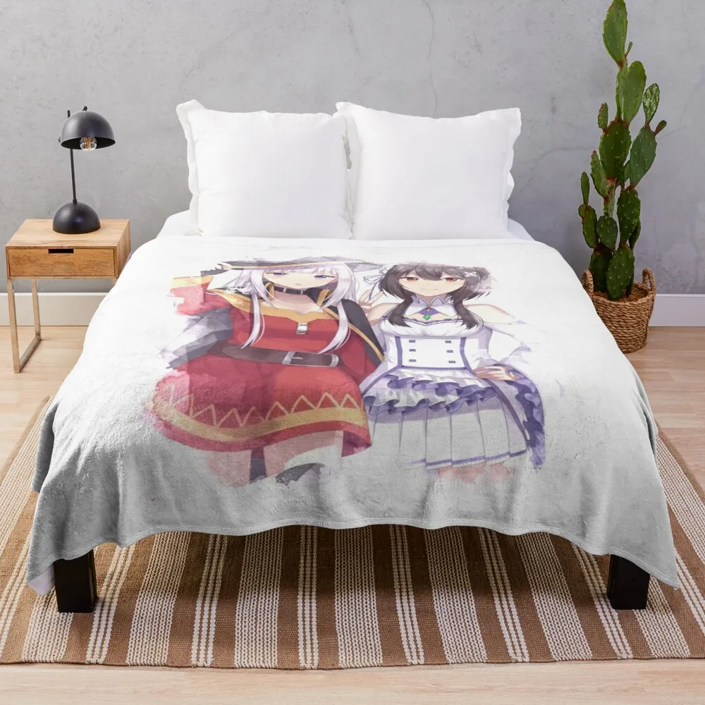 

Декоративное диванное одеяло Emilia and Megumin Re Zero