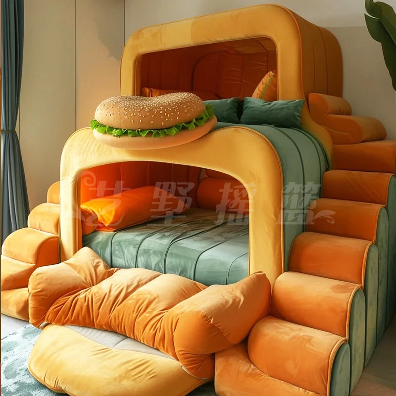 Мягкая кровать-домик на дереве двухъярусная кровать в мультяшной форме