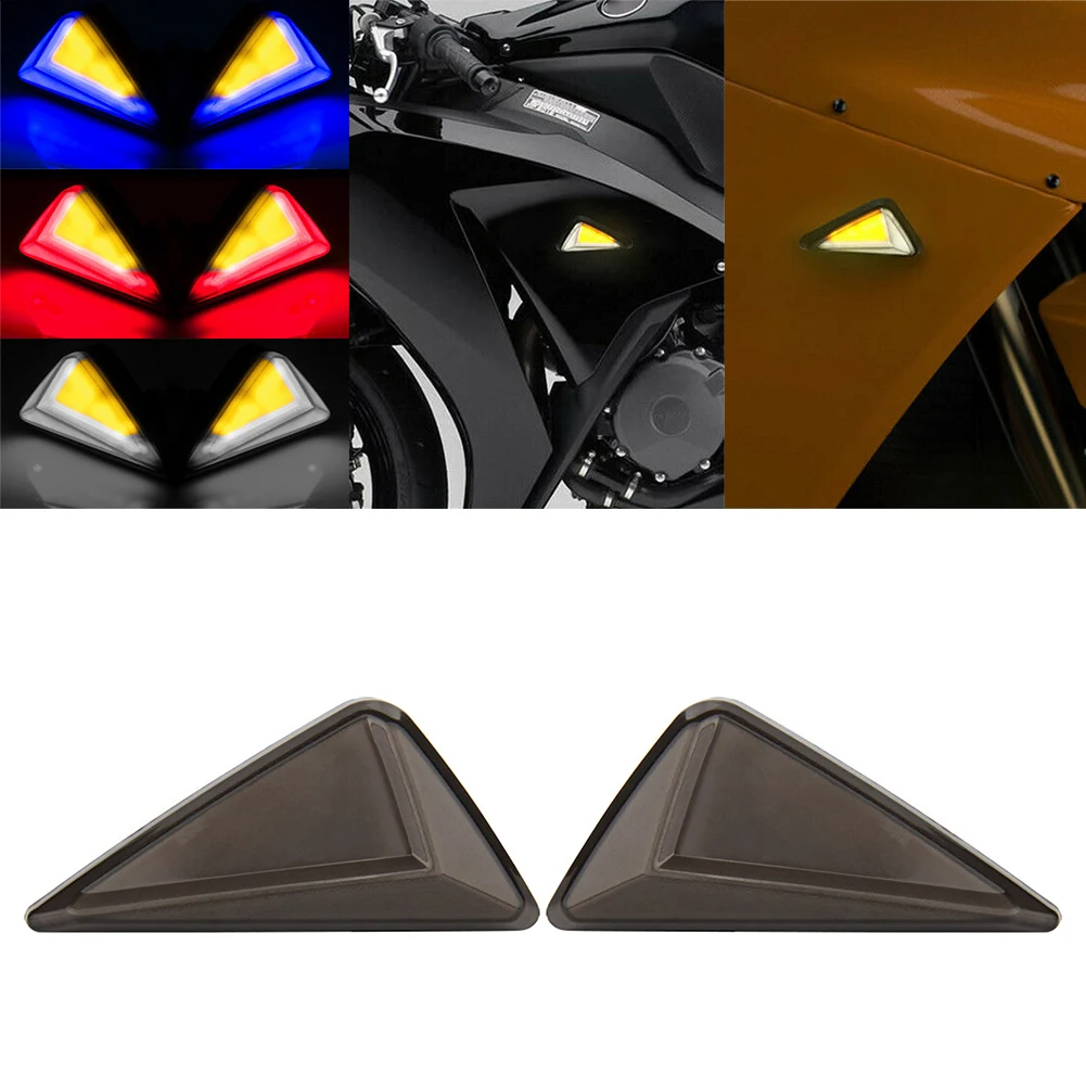 2 шт. мотоциклетные янтарно-белые светодиодные указатели поворота заподлицо DRL