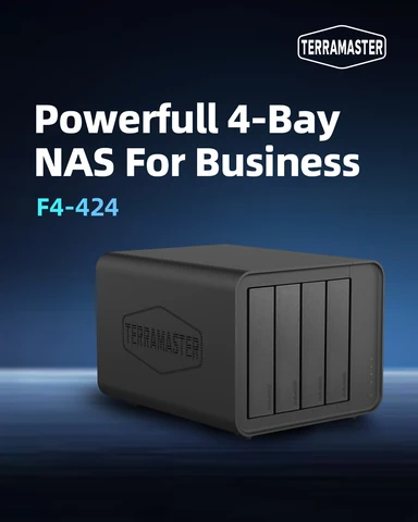 TERRAMASTRER F4-424 NAS Storage 4Bay - N95 четырехъядерный процессор, 8 ГБ DDR5 RAM, сетевое хранилище данных (без дисков)