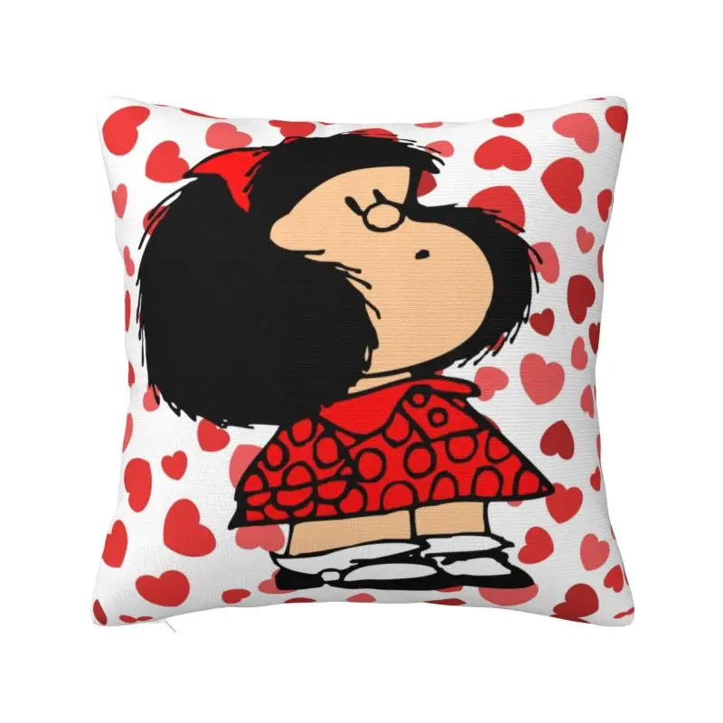 

Mafalda Power With A Surprise Face Современная наволочка для подушки домашний декор Quino Kawaii мультяшный чехол для подушки на стул