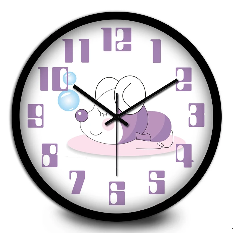 

Cute cartoon mouse pattern silent wall clock ultra-quiet boys and girls room living room clock