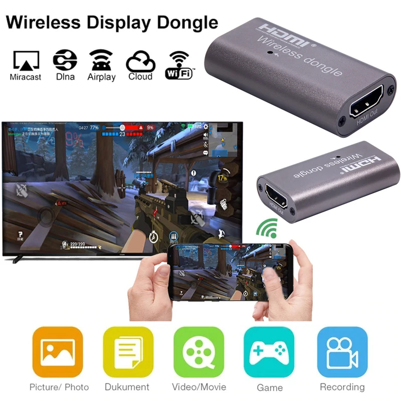 

Wireless Wifi HDMI TV Stick Screen Mirroring Share Display Dongle Adapter Media Streamer Receiver for IPhone Android Phone To TV