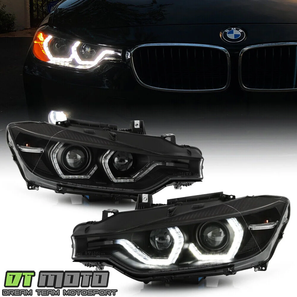 

Car Accessories Led Headlights 2012-2015 For BMW F30 320i 328i 335i HID w/AFS Black LED 3D DRL Projector Headlights