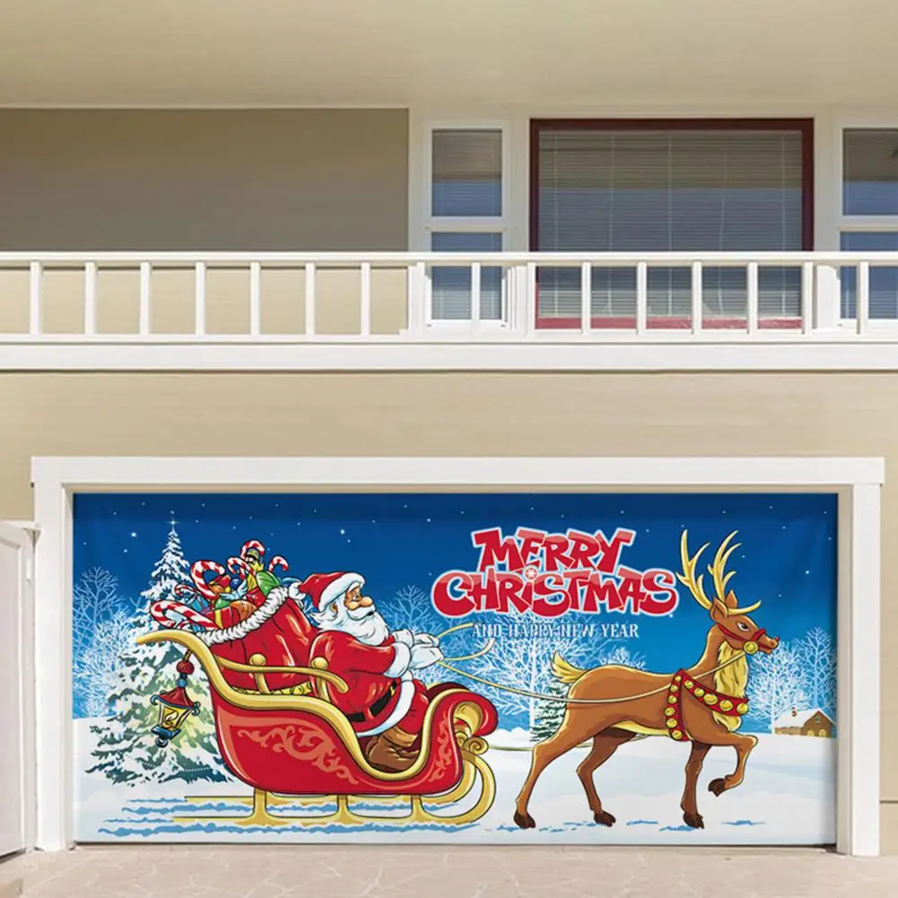 Рождественское украшение для гаражных ворот ткань праздничный рождественский