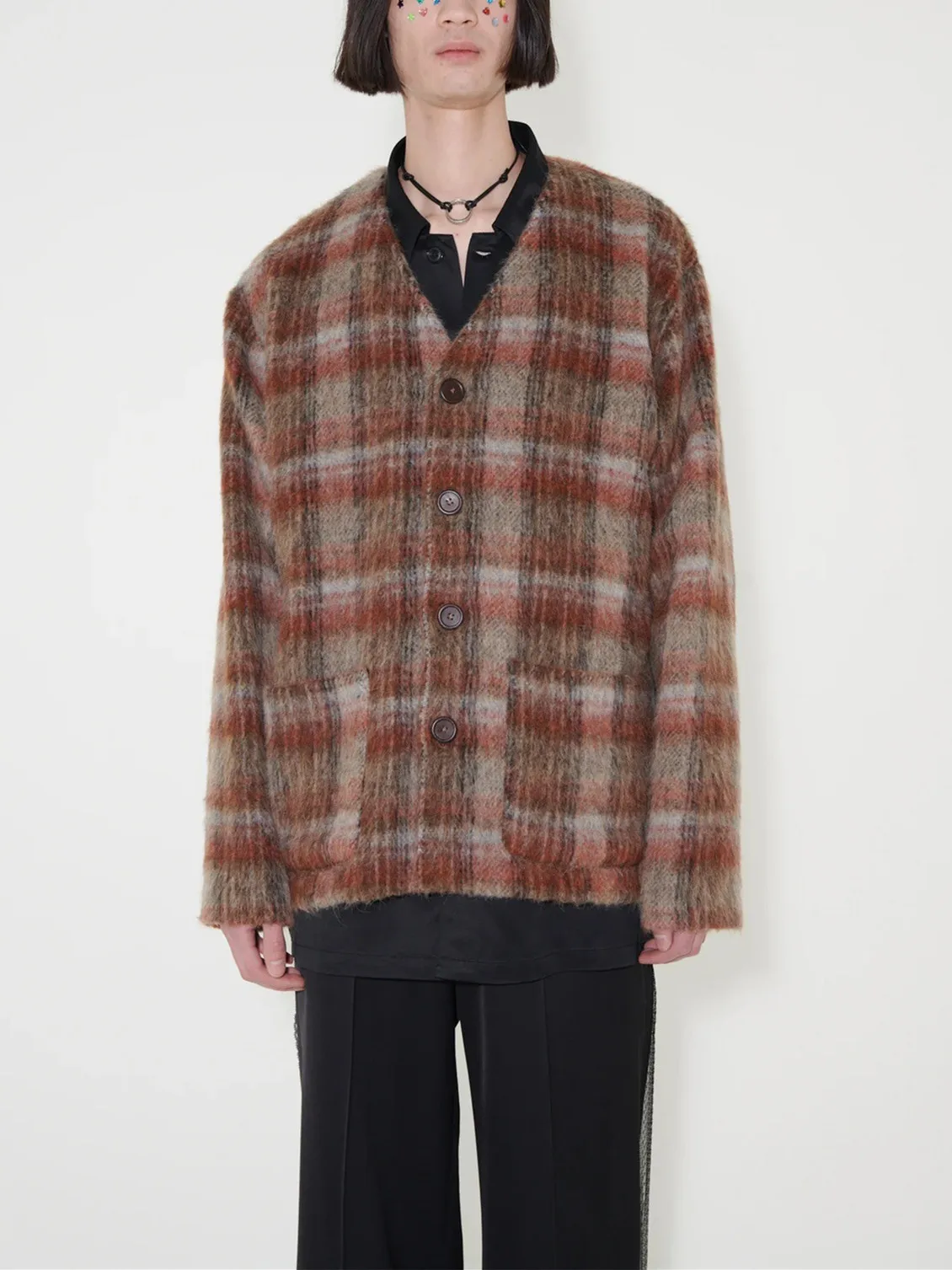 

2022 New Winter Fashion Women's Vintage Striped V-Neck Jacket Ladies Long Sleeve Single Breasted Straight Cardigan Coat