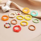 16155 шт. разноцветное маленькое цветочное кольцо, корейское кольцо из бусин ручной работы, кольцо из рисовых бусин для женщин и девочек, ювелирные изделия, маленькое кольцо в свежем Стиле