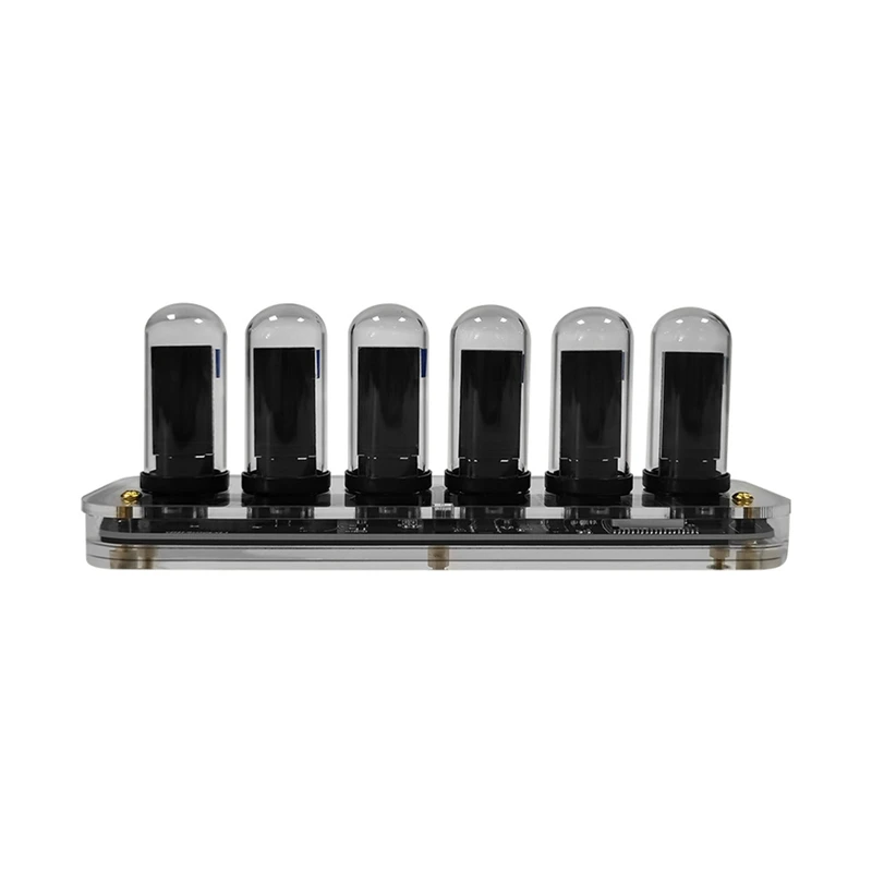 

Современные настольные часы Nixie с прозрачной кристаллической основой, ЖК-экран IPS, украшение для рабочего стола