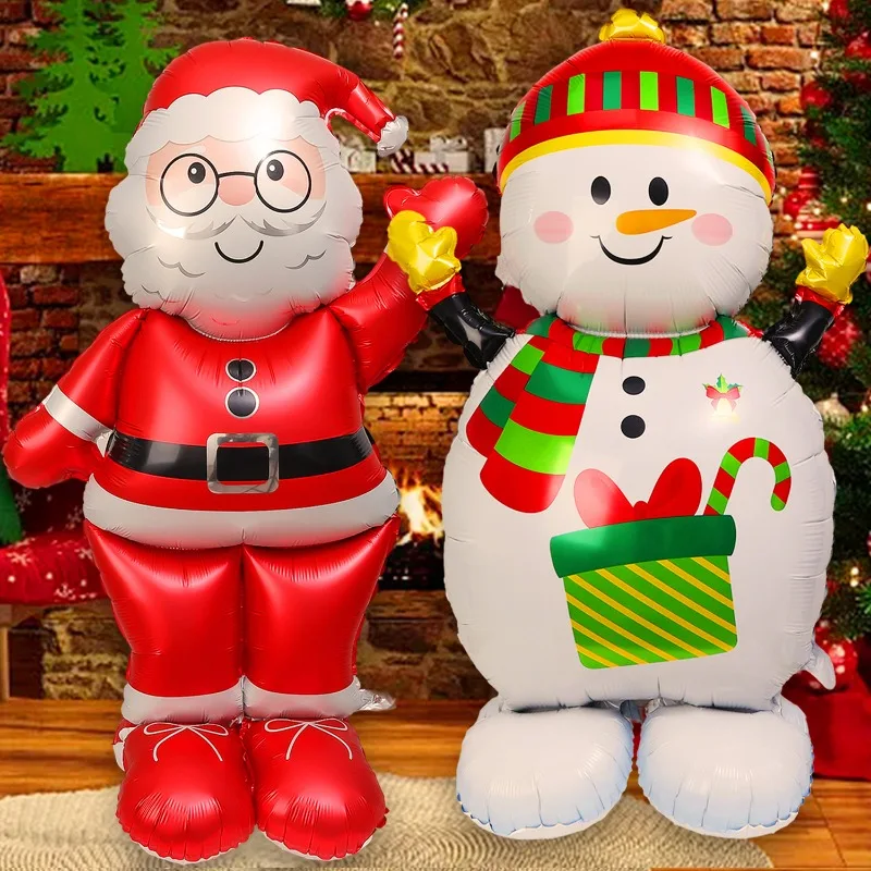 Большой стоячий воздушный шар из фольги Санта-Клауса пряничный человечек
