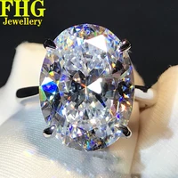 6 7 8 9 10 Carat Oval shape Solid 18K Au750 White Gold Ring DVVS Moissanite Diamonds Wedding Party Engagement Anniversary Ring