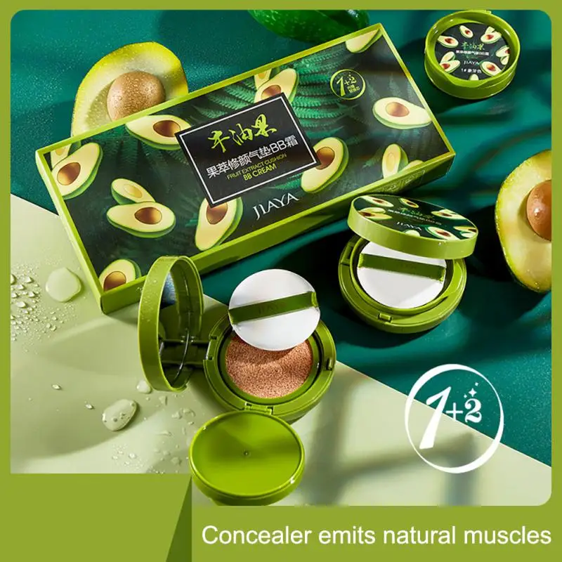 

Avocado Air Cushion BB Cream+2*Replacement Set Moisturizing Concealer Lasting Brightening Face Liquid Foundation Beauty Cream