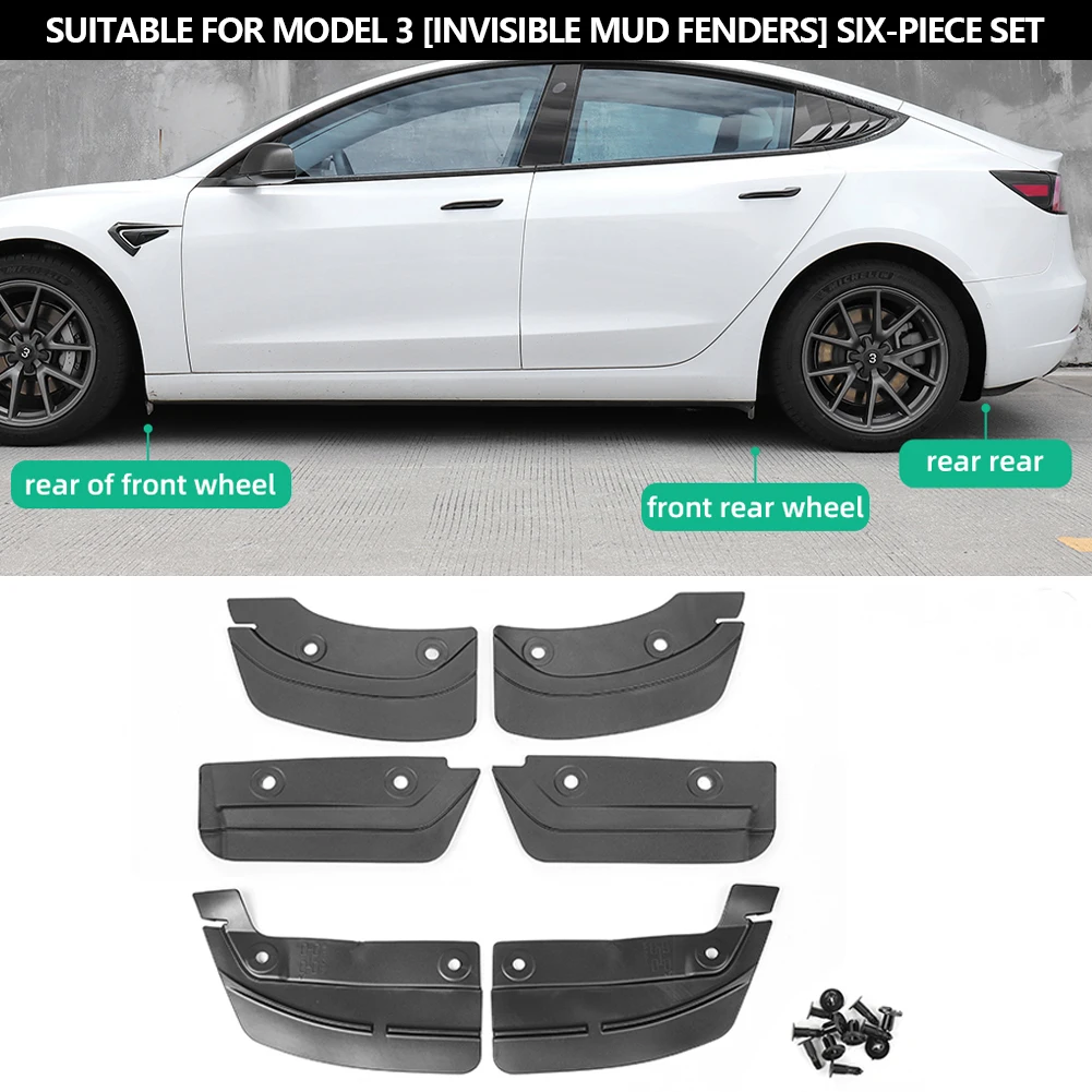 

Брызговики задних колес для Tesla Model 3 модели Y 2020-2023, аксессуары для модификации автомобиля, брызговики, грязевая модель 2-6 шт.