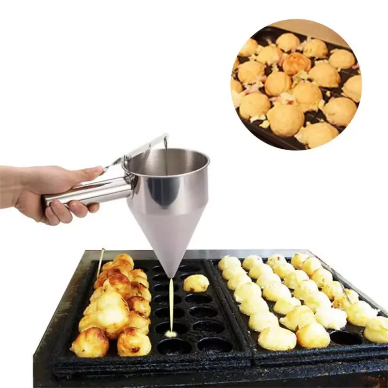 

2023New Steel Plunger Funnel With Funnel Drip Cream Sauce Stand Small Octopus Balls Tool With Rack Baking Cupcake Baking Tools