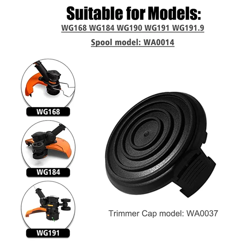 Детали для триммера, крышка катушки WA0037 WG168 WG184 WG191, 1 шт. для 40 В и 56 В для триммера WORX, пластиковый не новый