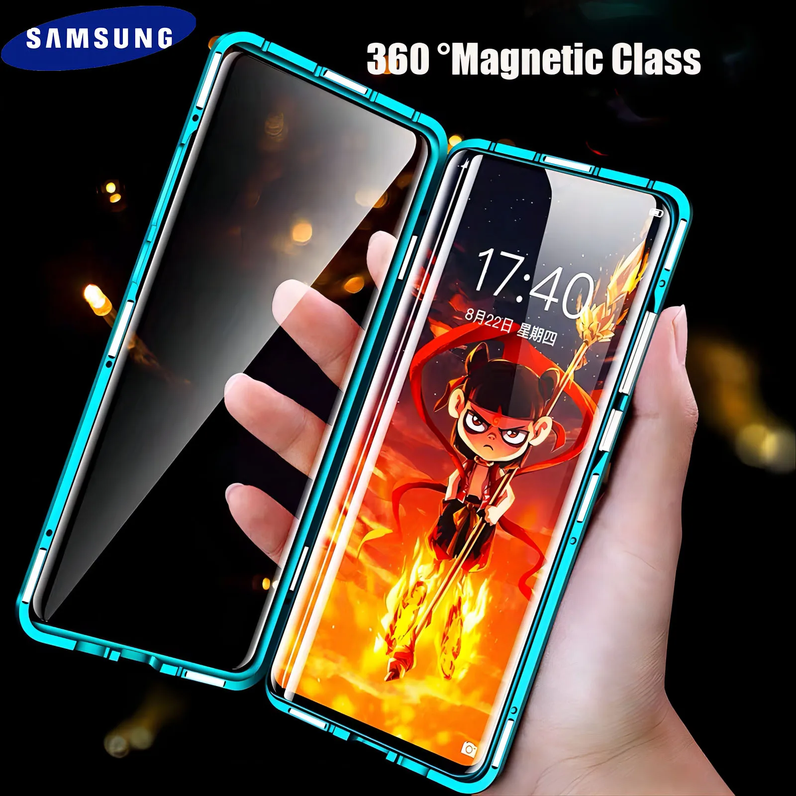 

360 Protect Magnetic Case for Samsung Galaxy S23 S22 Ultra S21 S20 FE S9 S10 Note 8 9 10 20 Lite Plus A72 Sided Glass Back Cover