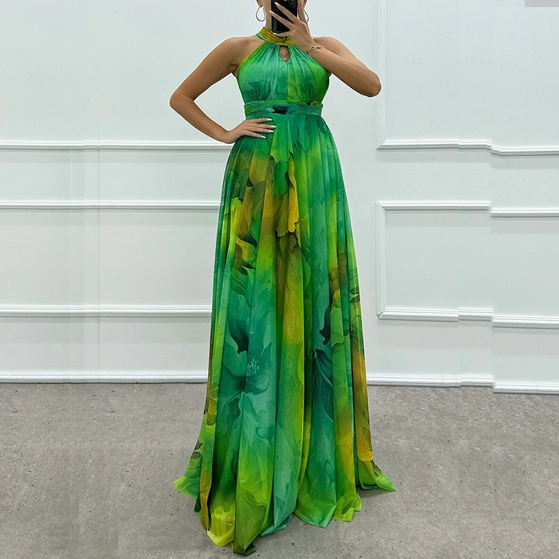 Вечернее платье без рукавов с винтажным узором и принтом повседневное богемное