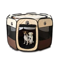pet cage portable pet tent folding dog house indoor playpen breathable outdoor removable dog kennel octagonal fence