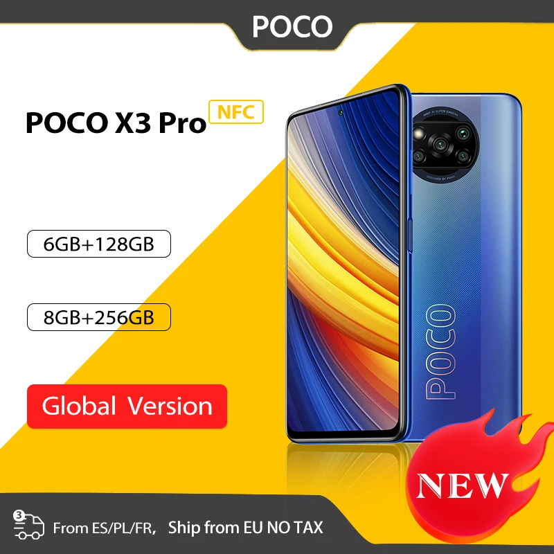 Код RU: RUD2600( 23000-2600P) Глобальная версия POCO X3 Pro NFC 6 ГБ 128 ГБ/8 256 Гб мобильный телефон