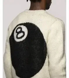 

High Street Billiard Black 8 Heavyweight Brushed Mohair Sweater Men Winter Loose Knit Sweater Hip Hop Streetwear Unisex Sweater