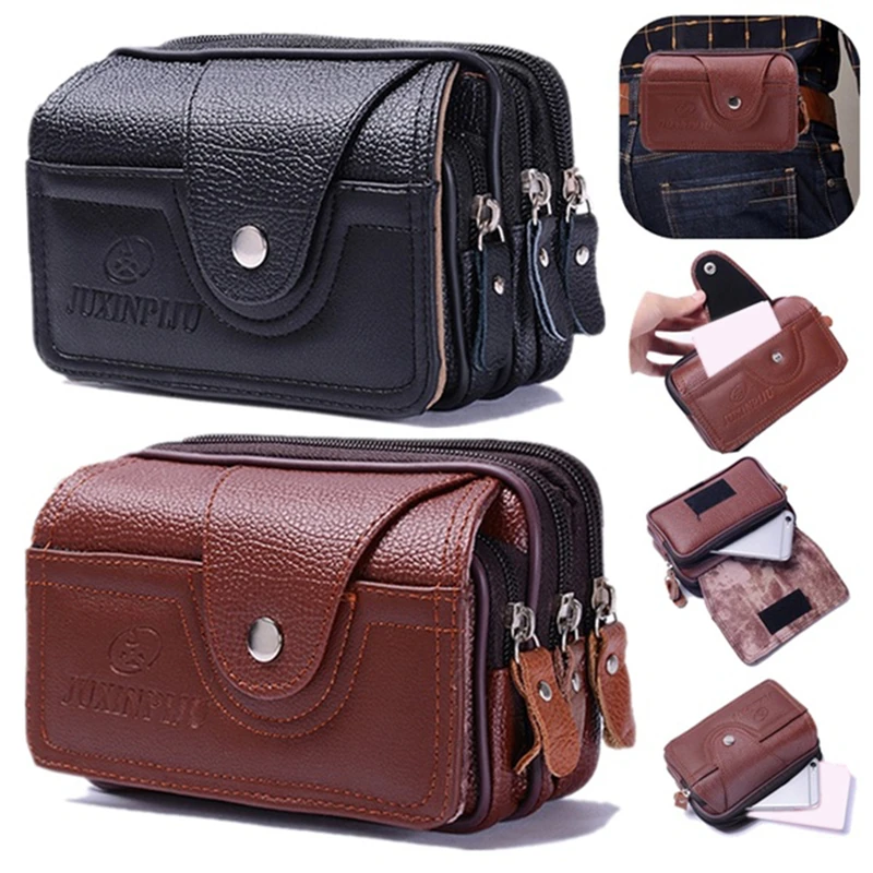 

2023 Pu Vintage Waist Pack Multi-Function Phone Coin Waist Bag Vintage Unisex The Belt Outdoor Small Wallet Men Women
