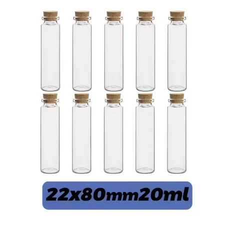 

Мини стеклянные бутылочки с пробкой 10 шт.
