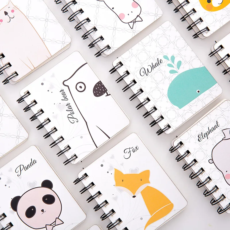 

Cute animal cartoon rollover coil book portable mini portable notebook pocket notepad student handbook