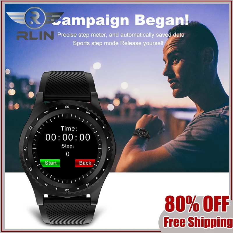 

RLin New Original Smartwatch With Camera IP67 Water Resistant Color Display Sport Tracking Smart Watch For Android iOS Phone