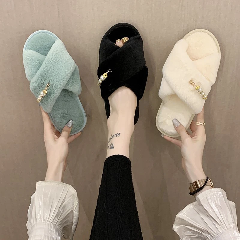 

Шлепанцы женские из искусственного меха, сланцы, Плюшевые сандалии, шлепанцы на плоской подошве, роскошная дизайнерская обувь, 2023