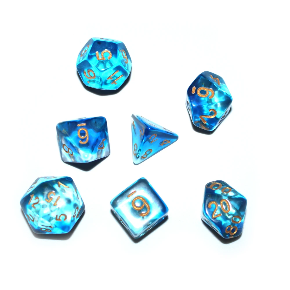 7Pcs/Set Game Dice Multi-Sided Clear Set For RPG DND Accessories Polyhedral Board Card Tarot Supplies |