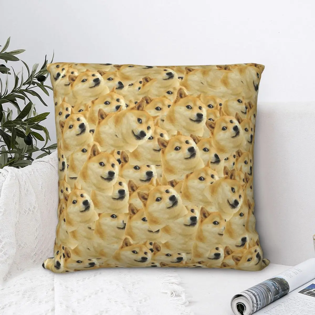 

Many Throw Pillow Case Dogecoin Interesting Virtual Currency Backpack Hugpillow Covers DIY Printed Kawaii Home Decor