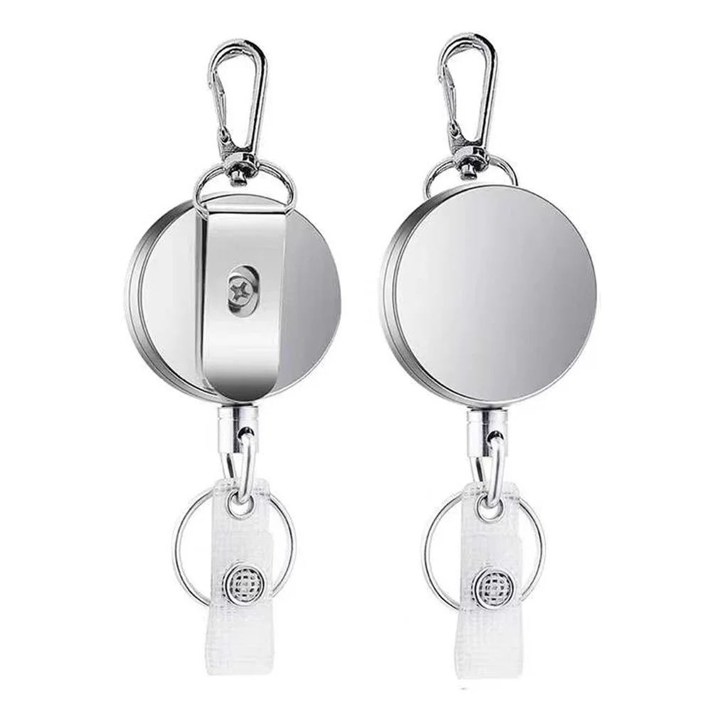 

1PC Retractable Keychain Alarm Key Ring Anti Lost Keychain Badge Reel Belt Clip Badge Reels Retractable Lanyard