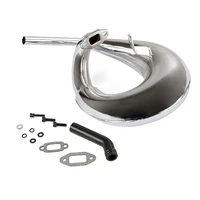 Chrome Vortex Tuned Pipe Exhaust Pipe For Rovan 5T 32Cc,36Cc,45Cc 1/5 Scale Gas LT Truck LOSI 5IVE-T