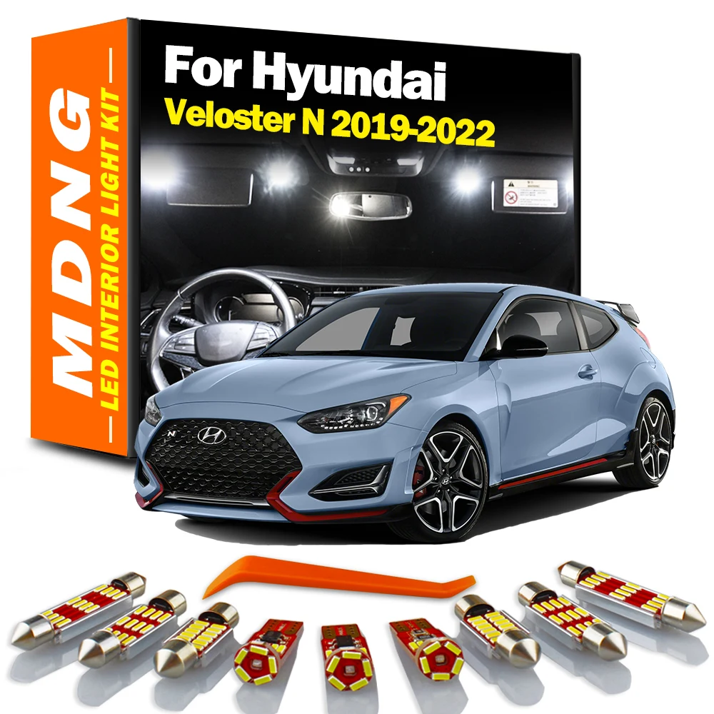 

MDNG 11 шт. Canbus внутренняя лампа для Hyundai Veloster N 2019 2020 2021 2022 автомобильные лампы фотоинтерьерная Карта Купол без ошибок