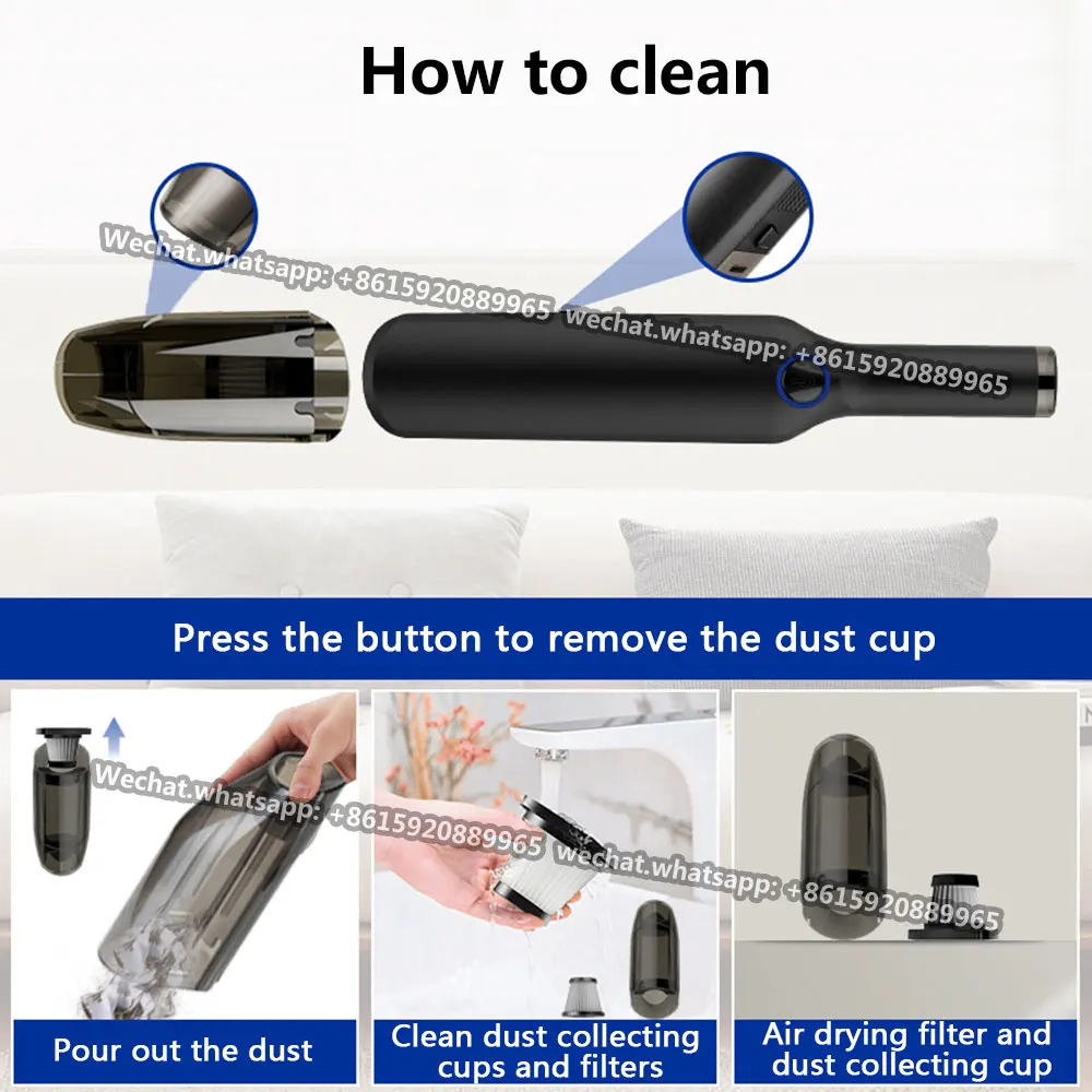 

MYWUBAO Amazon best seller Wireless car with handheld vacuum cleaner charging wet dual purpose mini household vacuuming 12000Pa