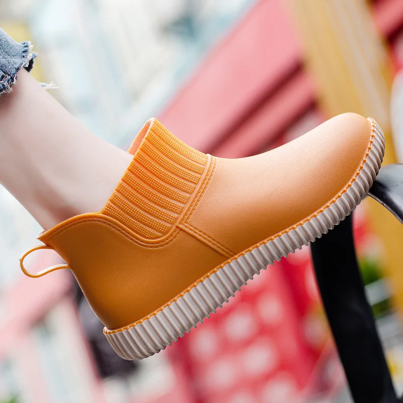 Waterproof Rain Boots for Women Galoshes Fashion Ladies Shoe Walking Non-slip Ankle Rainboots Female Home Garden Work Short Boot